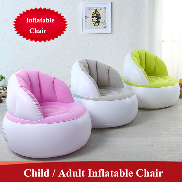 Cute Folding Flocking Inflatable Sofa Lazy Sofa Chair Bedroom Furniture Bean Bag Armchair Kid/Adult Gaming Computer Stool