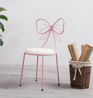 Home Decor Makeup Chair Iron Dressing Chair with Bowknot Back in 3 Colors for Making Up or Living Room Free Shipping