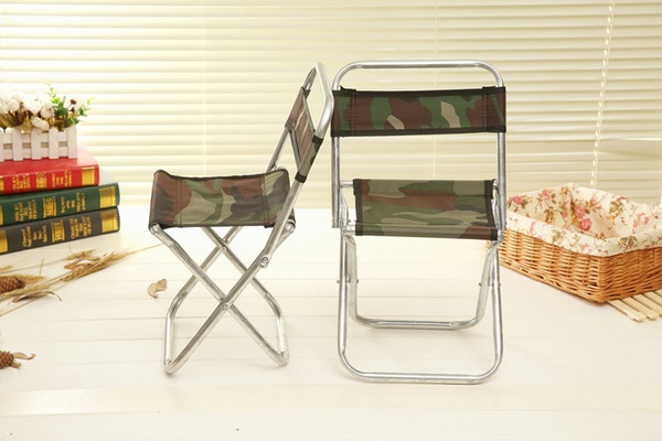 Camouflage backrest stool large metal portable fishing stool