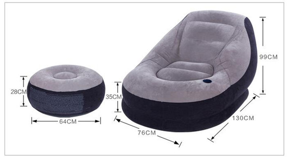 Folding Leisure inflatable lazy lunch Set sofa leisure with pedal FootStool sleep bed modern chair with retail box Furniture Big Size