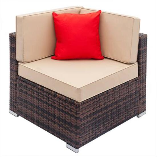 Free shipping Fully Equipped Weaving Rattan Sofa Set Brown Gradient-Right Sofa
