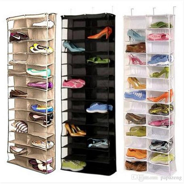 2019 Free shipping Shoe Rack Storage Organizer Holder Folding Hanging Door Closet 26 Pocket living room furniture shoe rack shoe cabinet