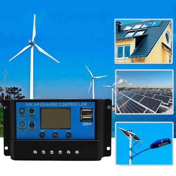 10A Solar panels Battery Charge Controller 10/20/30 Amps lamp Regulator Timer 12V 10A Solar panels Battery Cpanels Battery Charge Controller