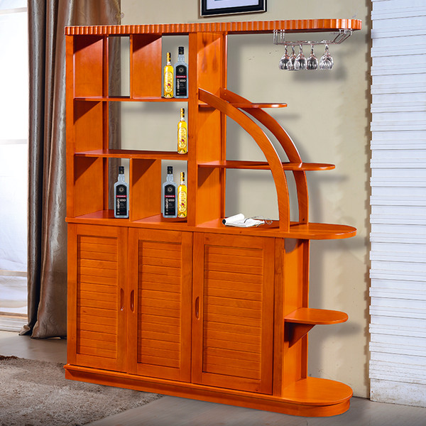 Modern and simple Chinese style room, foyer, living room, shoe cabinet, partition, decoration, wine cabinet, rubber wood entrance cabinet