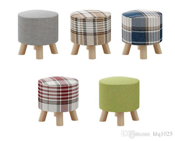 Stools Lovely Living Room Wood Porch Cloth Sofa Tea Table Stool For Change Clothing and Shoes free shipping