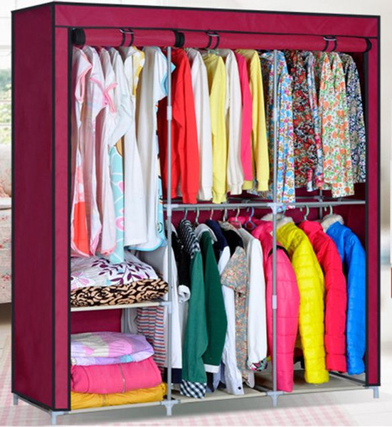 New arrival Practical Portable Clothes Storage Rack Closet Wardrobe Clothing Hanger bedroom furniture us6