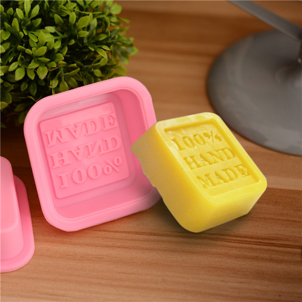 Reusable Silicone Soap Mold Pink DIY Square Handmade Soaps Moulds Microwave Oven Refrigerator and Dishwasher Safe 100% HAND MADE