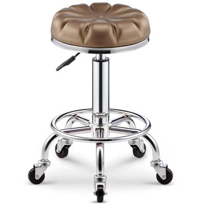 modern bar chair beauty stool with wheels petal shaped bar round stool household Rotating lift chair Manicure Beauty stool rotation