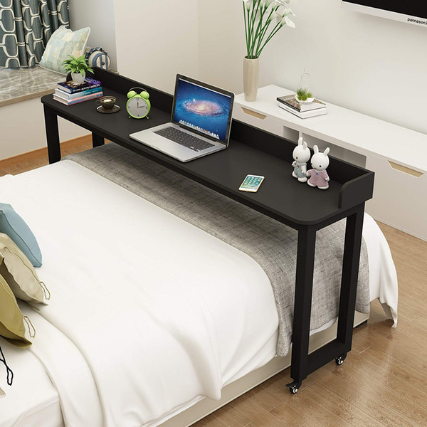 Overbed Table on Wheels Rolling Bed Table Over The Bed Table Laptop Cart Laptop Desk Mobile Desk Computer Desk for Bed