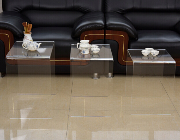 3pcs clear acrylic nesting tables coffee table N shape acrylic table transparent table display