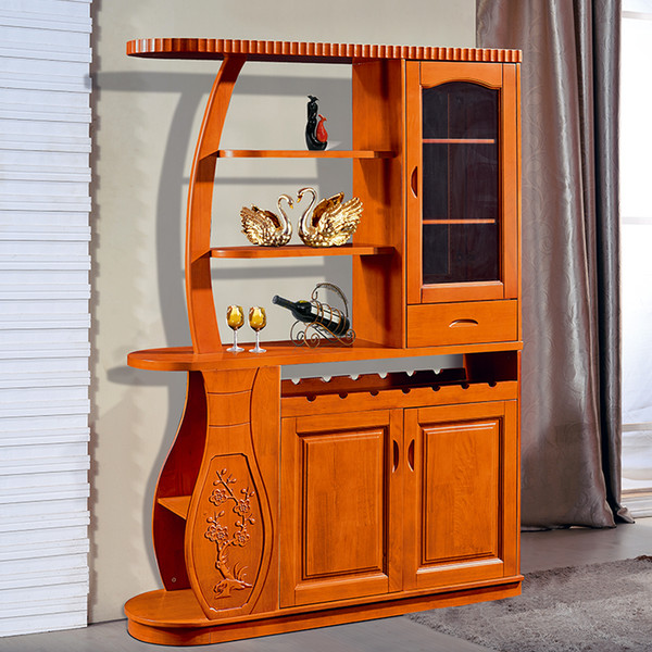 Modern minimalist small apartment Chinese oak solid wood room foyer living room Shoe cabinet partition screen wine cabinet