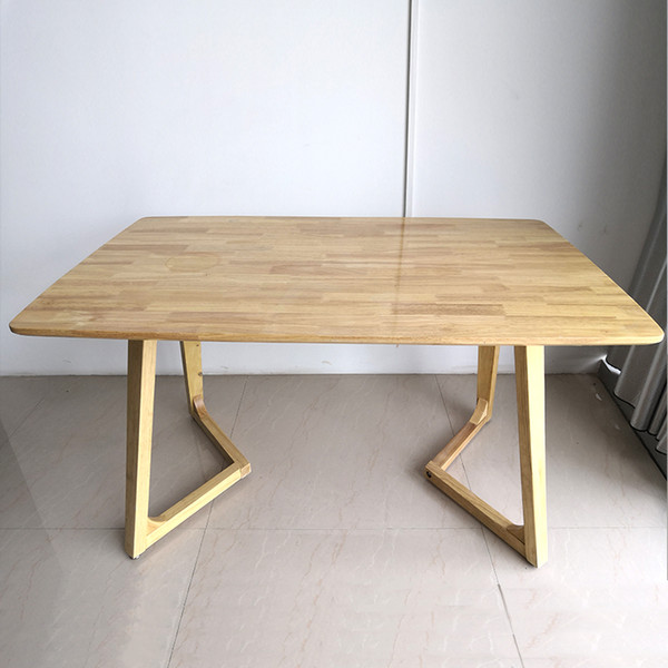 Nordic simple solid wood dining table post modern simple rubber wood household rectangular dining table theme restaurant table