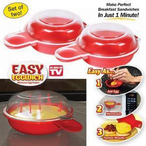 2Pcs/set Easy Eggwich Cooking Tool Microwave Cheese Egg Cooker 1 Minute Fast Egg Hamburg Omelet Maker Kitchen Cooking Tool VVA332