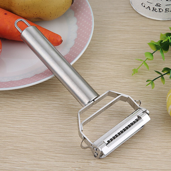 Free shippingKitchen Accessories Cooking Tools Multifunction Stainless Steel Julienne Peeler Vegetable Peeler Double Planing Grater AQI-005