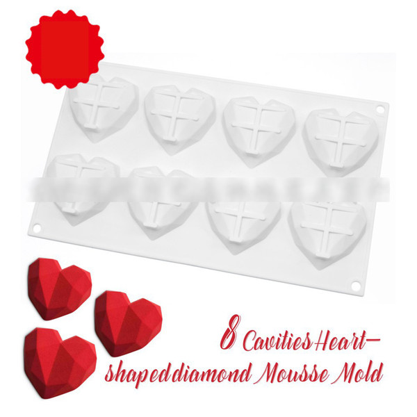 8 Evening Diamond Love Mousse Explosion Silicone Cake Mold French Dessert Mold Baking utensils Fashion use of cooking