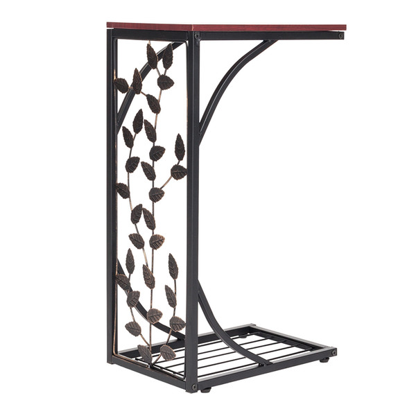 C Small Sofa Side End Table Narrow Snack Couch Table Stand Living Room Woodtop US Shipping