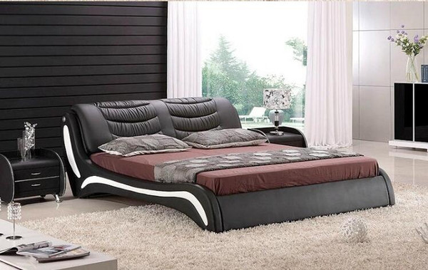 High quality factory price royal large king size Genuine leather soft bed bedroom furniture soft bed K0056