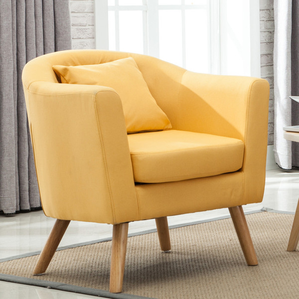 European contracted and modern high-grade leisure furniture solid wood sofa single person cloth chair