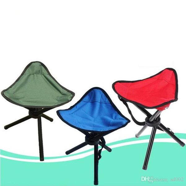 Three Legged Stools Folding Chair Seat Thicken Waterproof Oxford Cloth Sturdy Simple Practical Tourism Fishing Essential High Quality 9at aa