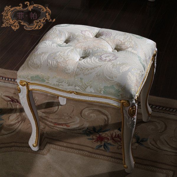 French provincial home furniture -luxury wooden dressing stool