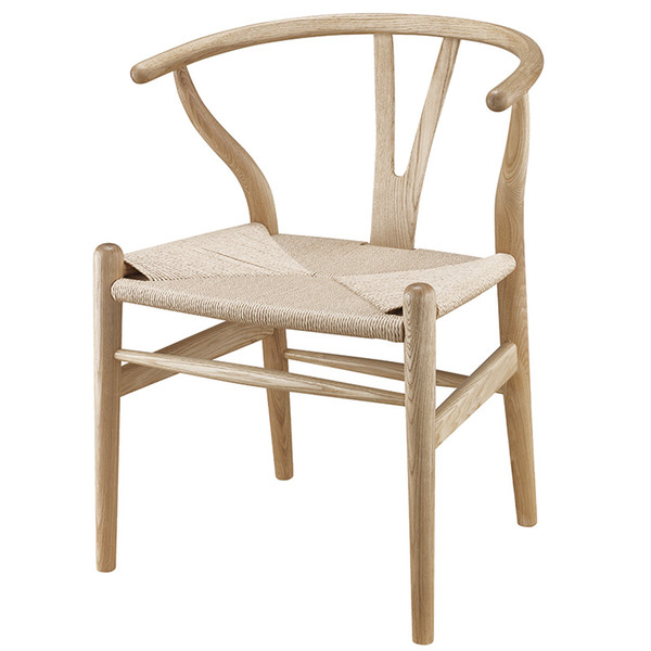Modern Wishbone Y Chair Dining Designer Hans Wegner Wishbone Chair Solid Ash Wood Furniture Dining Chair Armchair Natural/Black