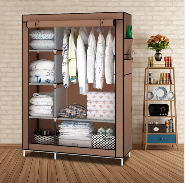 When the quarter wardrobe DIY Non-woven fold Closet Portable Storage Cabinet Multifunction Dustproof Moistureproof Furniture