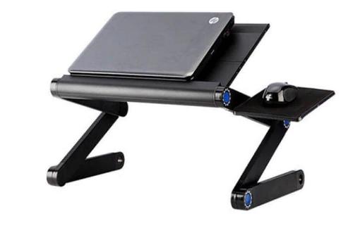 First Point 360° Adjustable Vented Laptop Table Folding Portable Tray Stand with Mouse Pad Foldable Laptop Notebook PC Desk For Bed Sofa