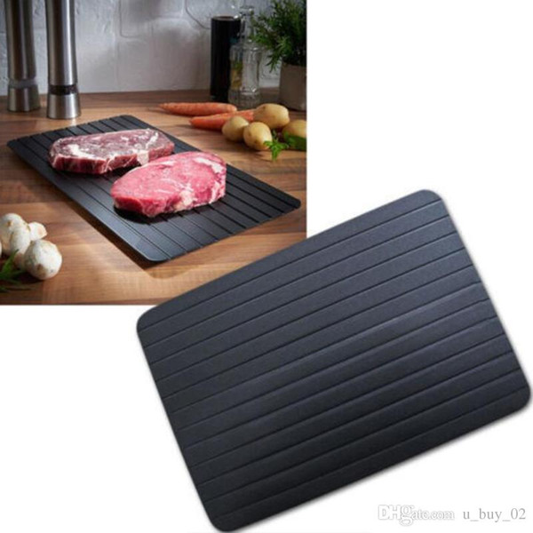 Black Fast Thawing Plate Square Defrost Meat Frozen Tray Safety Metal Aluminum Mat Kitchen Tools For Home