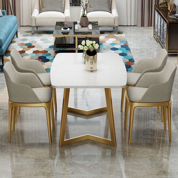 Nordic marble dining table modern simple small family home restaurant furniture restaurant custom dining table chair combination