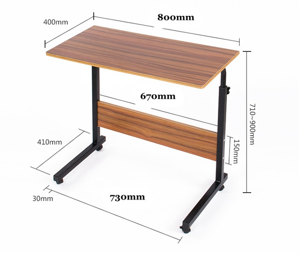 Room Simple desktop Portable easy lift laptop computer desk bed with mobile lazy table bedside computer table with truckles