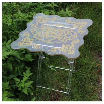 Hot sell odm design clear acrylic folding table from shenzhen