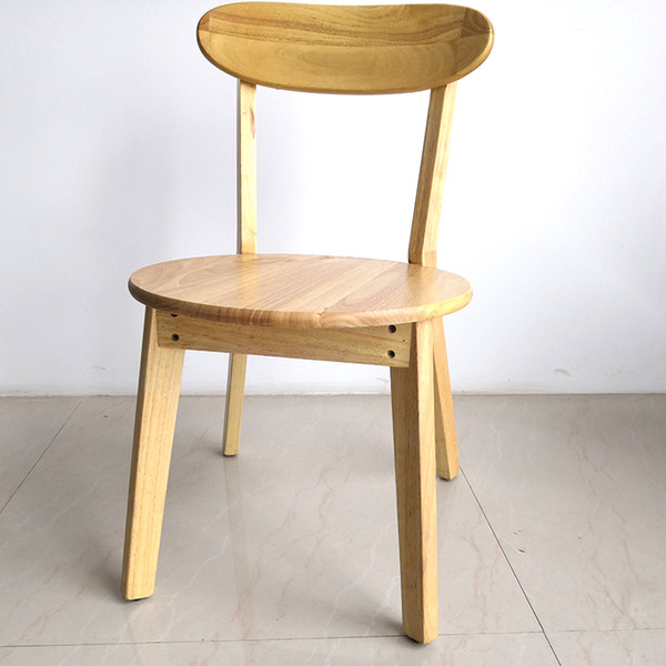 Nordic solid wood chair home small apartment modern minimalist leisure green back furniture rubber wood dining chair