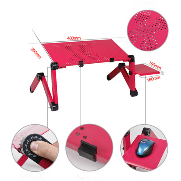 Adjustable Laptop Desk Portable Folding Computer Table Stand Tray Laptop Holder For Bed Sofa Chill Desk Laptop Stand 48*26cm