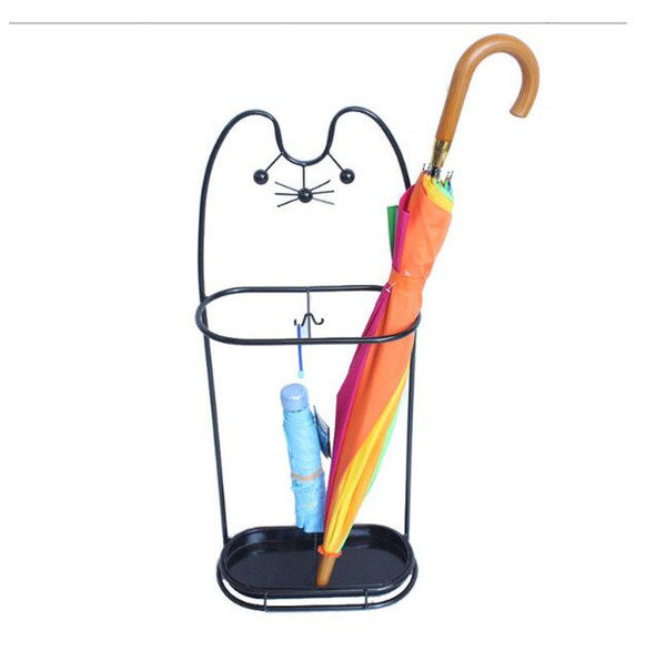 Unbrella Stand Fortune Cat Iron Household Creative folding umbrella shelf for umbrella bucket landing in the lobby of Western Restaurant Hot