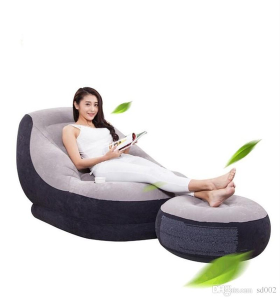 Foldable Inflatable Sofa With Pedal Footstool Gaming Chair For Reading Leisure Oversize Multi Function Creative Bed Good Quality 86ab dd
