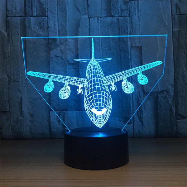 3D Love Airplane 3D Light Illusion Kids Night Light AnimalTouch Table Lamp with Distant Boy Girl Bedroom Birthday Gift
