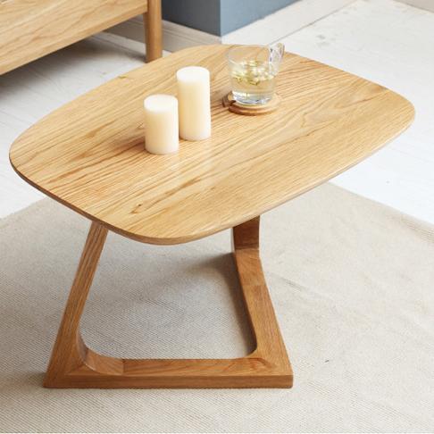 European Solid Wood Coffee Table Simple Small Oval Furniture Red Oak Solid Wood Coffee Table Sofa Side Table