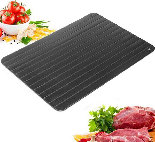 Black Fast Thawing Plate Square Defrost Meat Frozen Tray Safety Metal Aluminum Mat Kitchen Tools For Home