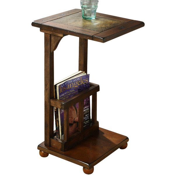 New European classical style wood sofa side table with Stone tea table telephone square bedside table Magazine rack living room futniture