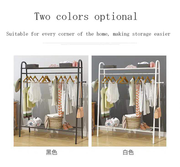 Simple hanger bedroom single rod drying rack floor folding indoor home multi-function storage rack clothes rack