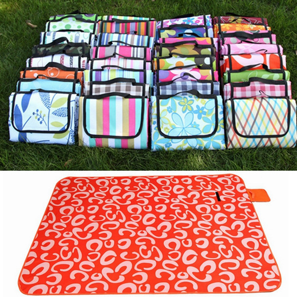 Beach Picnic Mats Waterproof Camping Mattress Foldable Beach Blankets Large Sleeping Camping Pad Plaid Flower Dot 35 Design 200*150cm YW3400