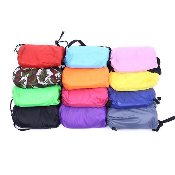 50pcs New Portable Inflatable lounger Bag Air Sofa Sleeping Beach Bed Outdoor Lazy Bag Thicker Lounge Sleep Bag SP03