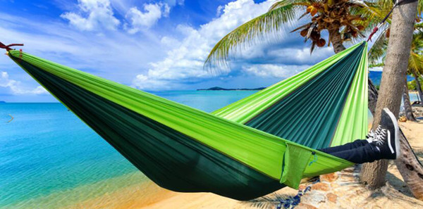 270*140CM Portable Hammock Double-person Hammock Hanging Bed Folded Into The Pouch For Travel Camping Hiking 23 Colors Available