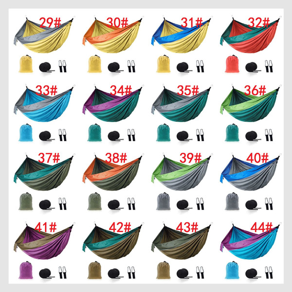 Hammock 44 Colors 270*140cm Outdoor Parachute Cloth Field Camping Tent Garden Camping Swing Hanging Bed Hammocks