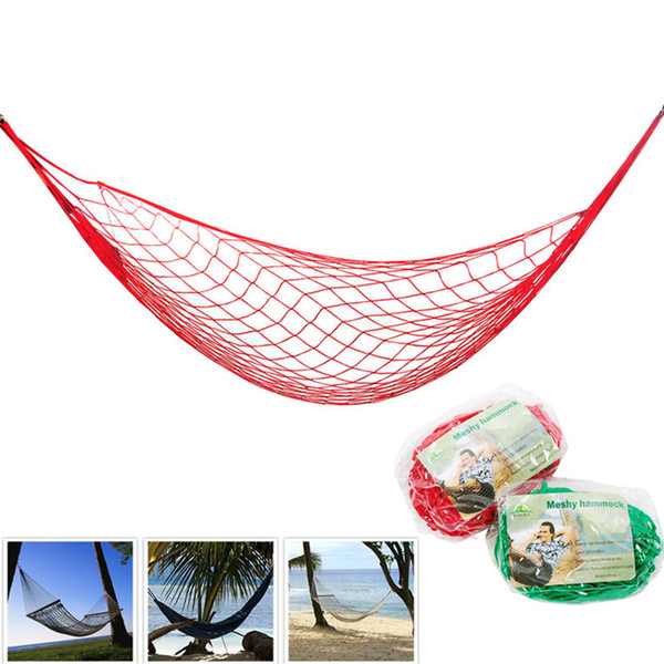 High Quality Nylon Rope Mesh Hammock 5 Colors Portable Outdoor Garden Hammock Hang BED Travel Camping Swing Fauteuil Suspendu