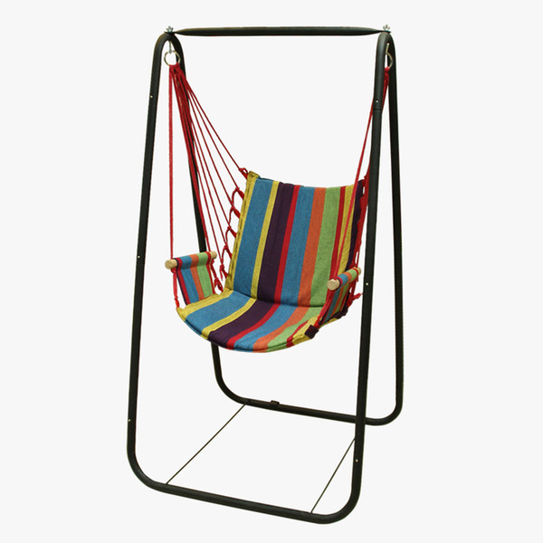Fashion Beach Hammocks Garden Camping Travel Swing Outdoor Furniture Hanging Chair Boutique Cotton can choose Iron Frame Hammock