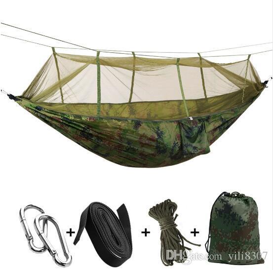 Ultralight Camouflage Outdoor Camping Hunting Mosquito Net Parachute Hammock 2 Person Hamaca Garden Hamak Hanging Bed Leisure Hamac