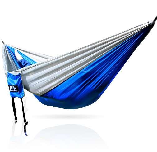 Rhombus lattices Blue Gray Nylon Hammock 260*140cm Outdoor furniture Loading 350KG Waffle Hammocks