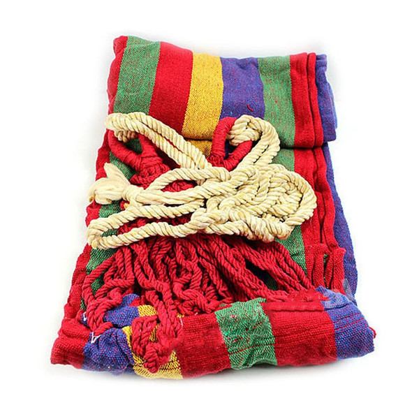 Portable Hammock Outdoor Hammock Garden Sports Home Travel Camping Swing Canvas Stripe Hang Bed Hammock Red, Blue 190 x 80cm
