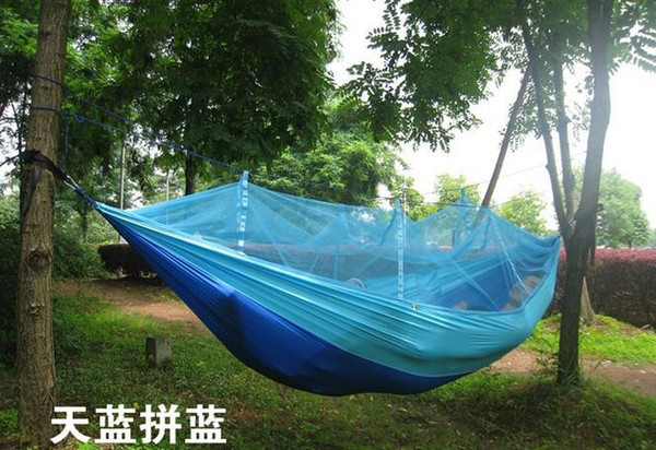 260*140cm Portable Hammock With Mosquito Net double person Hammock Hanging Bed hanging swing chair for Travel Camping